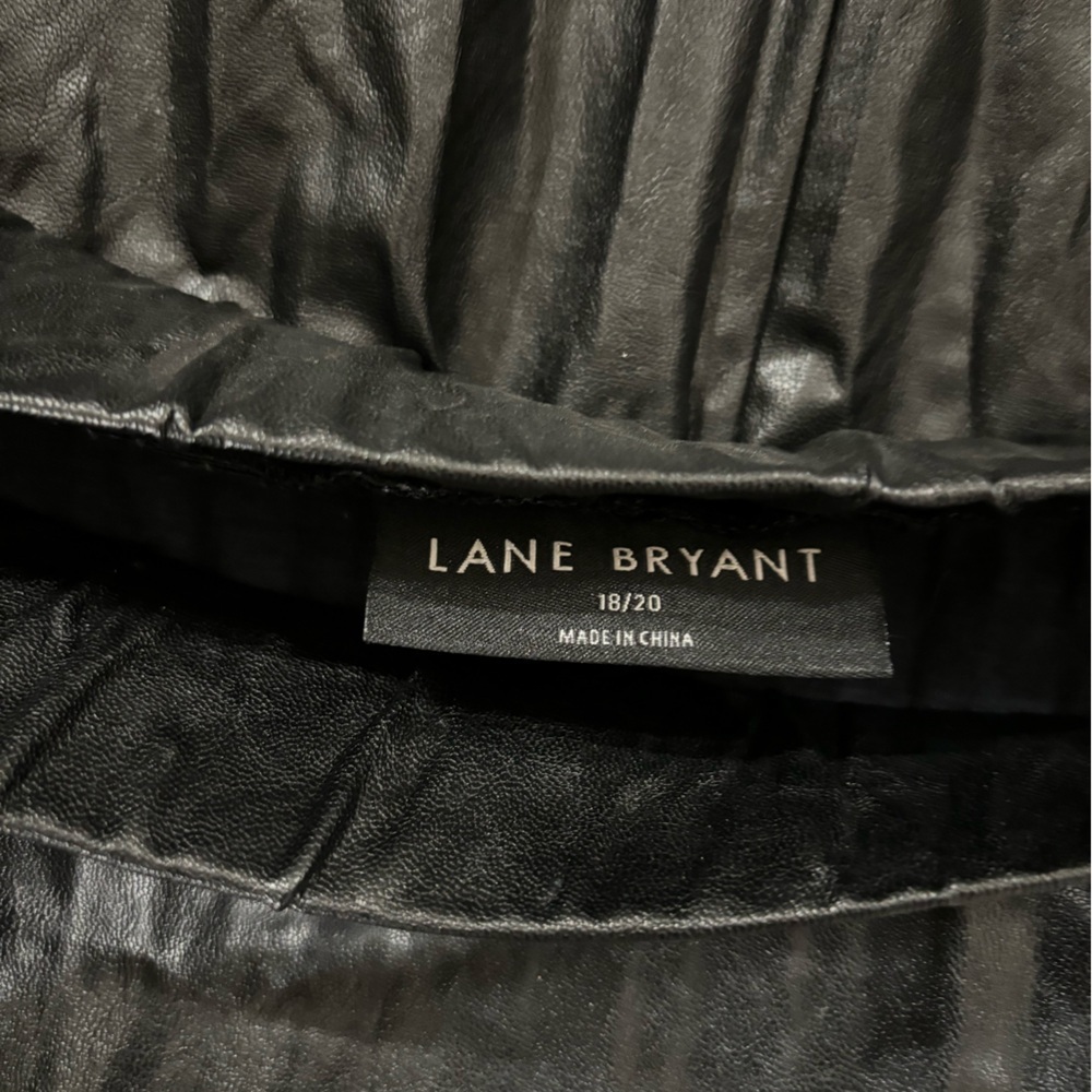 Lane Bryant Faux Leather Pleated Midi Skirt 18/20 - Picture 6 of 10